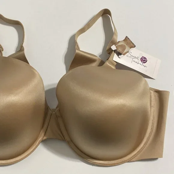 Secret Treasures Bra 42D Beige Light Lined Bonded Back Smoothing Sides NEW - Picture 3 of 10